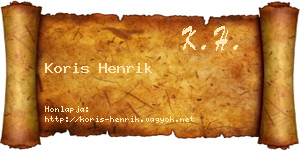 Koris Henrik névjegykártya